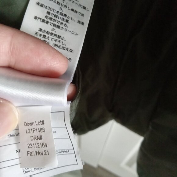 Eddie Bauer Green Puffer Coat with Fur Trim - Picture 3 of 10